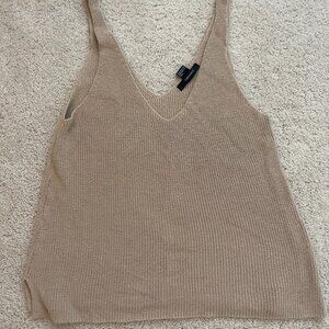 Forever 21 Tan/Camel Knit Tank Top Blouse Size Small